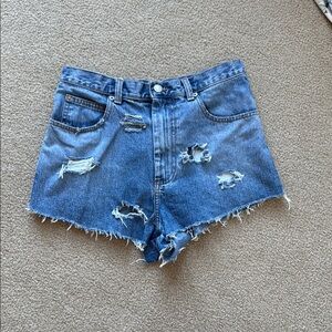 Banana Republic Blue Distressed Jean Shorts